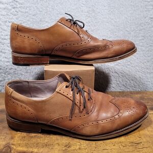 Johnston Murphy Mens Brown Leather Wingtip Oxford Dress Shoes Size 11.5 M
